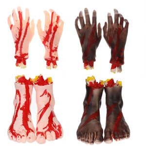 1 пара рук / ног винил Хэллоуин ужас сломанные руки реалистичные сцены украшения реквизит сложная игрушка