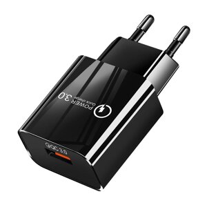 1-портовое USB-зарядное устройство 18 Вт 18 Вт QC3.0 Адаптер настенного зарядного устройства с быстрой зарядкой Штепсель