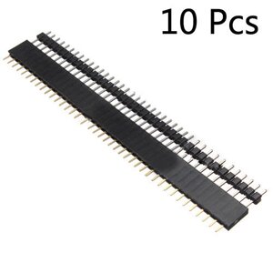 10 пар, 40 контактов, 2,54 мм, штекер, гнездо, SIL Разъем, Row Strip PCB Коннектор