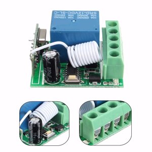 100pcs DC12V 10A 1CH 433MHz Беспроводное реле RF Дистанционное Управление Переключатель Приемник Модуль