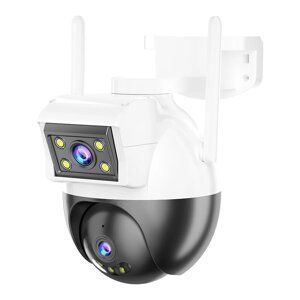 1080P Dual-lens WiFi IP камера Беспроводная панорама 360° Обнаружение человека Аудиодомофон Тревога Push IP66 Водонепрон