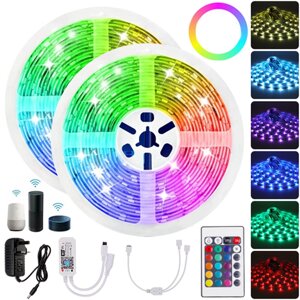 10M RGB Светодиодный Полоса Не водонепроницаемая 5050SMD 24 ключа Дистанционное Управление Лента Лампа Совместимость с A