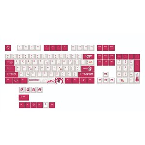 115 ключей Strawberry Bear Theme Keycaps Set PBT Sublimation Вишневый профиль Key Caps Set