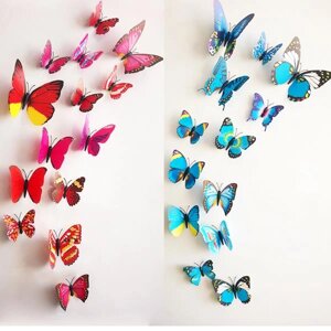 12 шт. 3D стереоскопическая бабочка настенная наклейка для гостиной украшение дома наклейка DIY настенное искусство