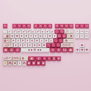 122 Keys Strawberry Bear Theme PBT Keycap Set XDA Profile Sublimation Lotso Keycaps для Механический клавиатур