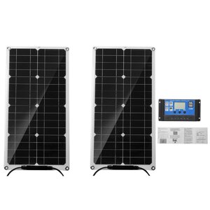 12V 50W Портативная солнечная панель с контроллером Зарядное устройство для автомобиля, фургона, лодки, каравана, кемпер