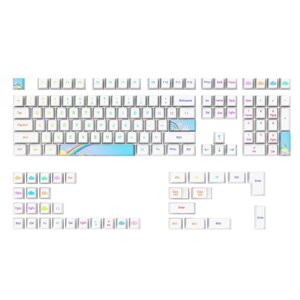 130 клавиш Rainbow Theme PBT Keycap Set Cherry Profile Сублимационные колпачки для клавиатуры Механический