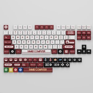 134 клавиши Red and White Game Machine PBT Keycap Set XDA Profile Sublimation Keycaps для 61/87/96/98/104/108 Механическ