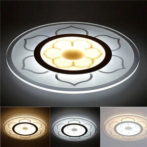 15W Modern Round Flower Acrylic LED Потолочные светильники Теплый белый / белый Лампа для гостиной AC220V
