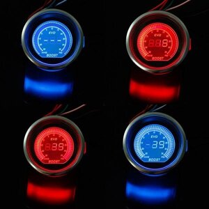 2 дюймов 52 мм PSI Turbo Авто LED Измеритель вакуумметрического давления Черный