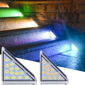 2 шт. LED На открытом воздухе Солнечная Light Step Лампа Объектив Дизайн Super Bright IP67 водонепроницаемый противоугон