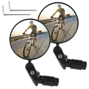 2 Шт. зеркала заднего вида для велосипеда, регулируемые на 360 градусов, с выпуклой линзой и ручкой, вращающейся на 360