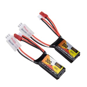 2 шт. ZOP Power 7,4 В 300 мАч 30C 2S LiPo Батарея PH2.0 Штекер для RC Дрон