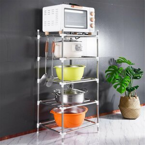 201 Stainless Steel 5 layers Landing Storage Rack for Home Kitchen Shelf Arrangement Tool