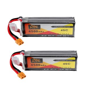 2Pcs ZOP Power 14.8V 4500mAh 4S 45C Lipo Батарея XT60 Plug для RC Авто Лодка Квадрокоптер