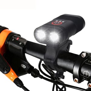 3000LM двойной светодиодный аккумуляторный фонарь для велосипеда типа C лампа + вращающийся крепежный фонарь