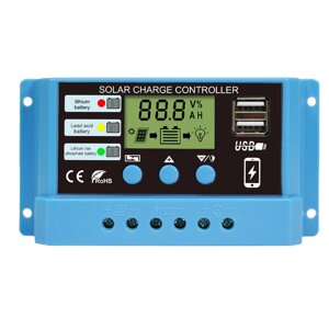 30A 20A 10A Solar Charge Controller 12V 24V Auto Solar Panel PV LCD Controller For Lead-Acid Battery