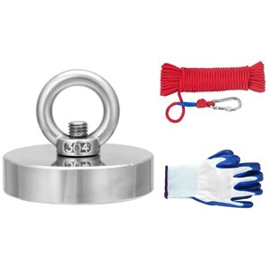 35-600KG Neodymium Fishing Salvage Recovery Magnet with 20M Rope and Gloves For Detecting Metal Treasure