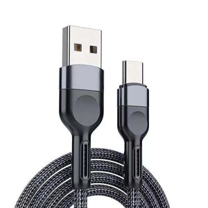 3A USB-A–Тип-C Кабель QC3.0 QC2.0 FCP AFC для быстрой зарядки и передачи данных, луженый Медь Core Line 1M/2M Long для H