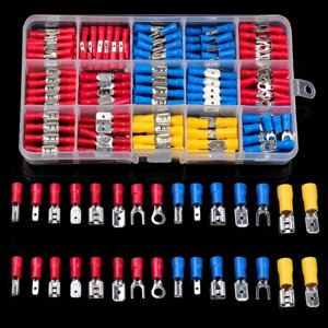 480/300/280Pcs Assorted Spade Terminals Insulated Cable Connector Electrical Wire Crimp Butt Ring Fork Set Ring Lugs Rol