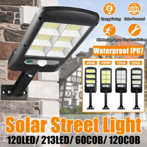 60 / 120COB 120 / 213LED Солнечная Уличный фонарь PIR Motion Датчик Водонепроницаемы IP67 Стена Лампа для На открытом во