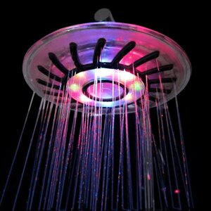 8 дюймов LED Colorful Ванная комната Распылитель для душа Смеситель для душа Hydropower Home Hotel Распылитель для душа