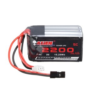 Alienmodel 7.4V 2200mAh 5C Lipo Батарея 2S Разъем JR для RC Авто