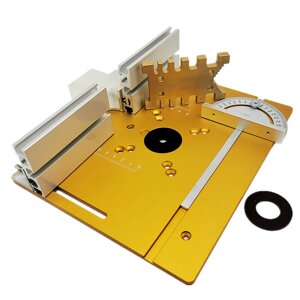 Aluminium Ally Woodworking Router Table Insert Plate Miter Gauge WorkBenches Wood Router Multifunctional Trimmer Engravi