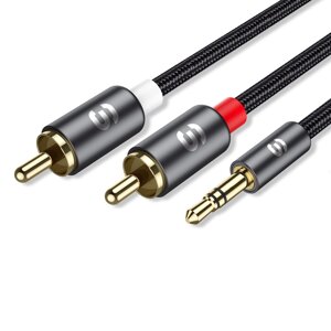 Аудиокабель Essager RCA стерео 3,5 мм к кабелю 2RCA между мужчинами и женщинами AUX RCA Jack Y разветвитель для Усилител