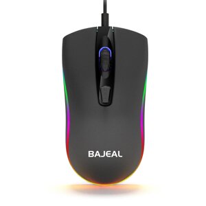 BAJEAL D1 Проводная Мышь 4-кнопочная 1600DPI LED Эргономичная оптическая игровая мышь с подсветкой для ПК, ноутбука, гей