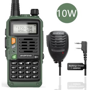 BAOFENG UV-S9 Plus Walkie Talkie Зеленый Желтый Трехдиапазонный 10 Вт с зарядным устройством USB Мощный трансивер CB Рад