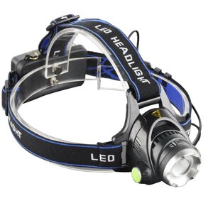 BIKIGHT 568D 650LM водонепроницаемый фонарик на голову с LED-подсветкой, 3 режима, телескопический зум, перезаряжаемый,