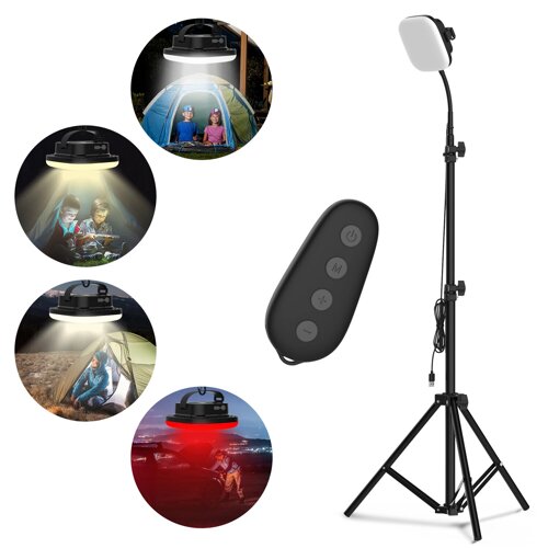 BIKIGHT S1 115*LEDs 1200LM 1.8m Height Adjustable Tripod Stand Light Ultra Bright LED Camping Lantern Work Light For Cam