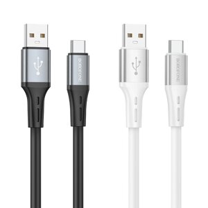 БОРОФОН BX88 3A USB-A до Тип-C Силиконовый Кабель для быстрой зарядки и передачи данных Медь Core Line 1M Длинный для Sa