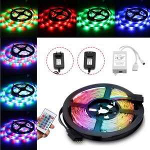 DC12V 24W 2A 5M Водонепроницаемы SMD3528 RGB LED Габаритные огни US EU адаптер питания + 24 ключа Дистанционное Управлен