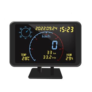DC5-24V Автомобильный GPS Многофункциональный спидометр HUD Отображение направления компаса Высота Температура Влажность