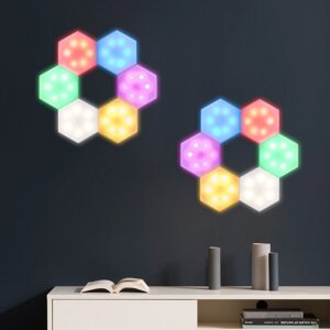 DIY Modular Touch RGB Dimmable Wall Lights Timing Дистанционное Управление Шестиугольный LED Night Light