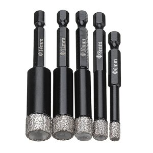 Drillpro 6-14mm Vaccum Brazed Diamond Dry Drill Bits Hole Saw Cutter for Granite Marble Ceramic Tile Glass