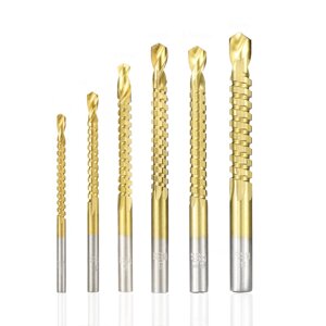 Drillpro 6pcs 3-8mm HSS Drill Bit Titanium Plating Coated Hole Saw Drill Bit Set Wood Hole Cutter Core Drill