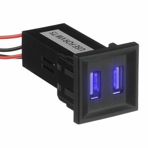 Двойное зарядное устройство для телефона с USB-портами и переключателем для VW T5 Transporter 2003-2009