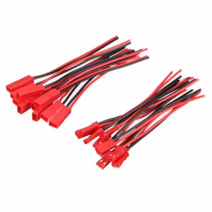 Excellway 10 Pairs 2 Pins JST Male & Female Connectors Plug Cable Провод Line 110mm Red