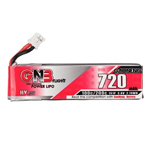 Gaoneng GNB 3.8V 720mAh 100C 1S LiPo Батарея PH2.0 Разъем для Flywoo Firefly 1S