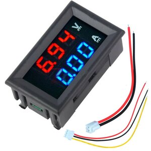 Geekcreit Mini Digital Voltmeter Ammeter DC 100V 10A Voltmeter Current Meter Tester Blue+Red Dual LED Display