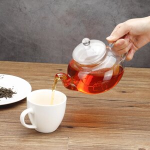 Glass Teapot 600-1000ML Coffee Pot With Stainless Steel Glass Filter Infuser