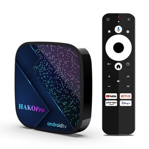 HAKO Pro Android 11 Телевизор Коробка Сертификация Google Netflix 4G+64GB Амлогик S905Y4 2,4G/5G Dual Стандарты Поддержк