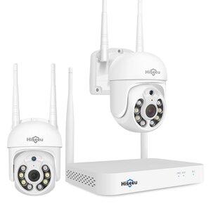 Hiseeu WK-2HD205 2 камеры 5MP WiFi CCTV PTZ-камера Система безопасности Набор 10-канальный NVR-рекордер AI Набор IP-каме