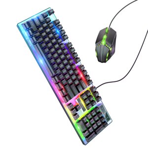 Hoco GM18 LED Colorful Lighting Gaming Keybaord и Мышь комплект проводного USB-подключения английская версия