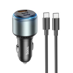 Hoco NZ9 95W 3-портовый USB PD Авто Адаптер зарядного устройства двух типового типа C+USB-A поддержка PPS FCP SCP AFC Fa