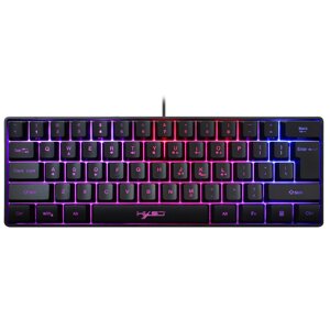 HXSJ V700 61 клавиша Gaming RGB Клавиатура USB-подсветка с несколькими комбинациями клавиш быстрого доступа для геймеров