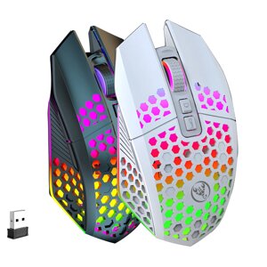 HXSJ T500 2,4G Wireless Мышь RGB 800-1600DPI Type-C Перезаряжаемые бесшумные геймерские мыши для портативных ПК